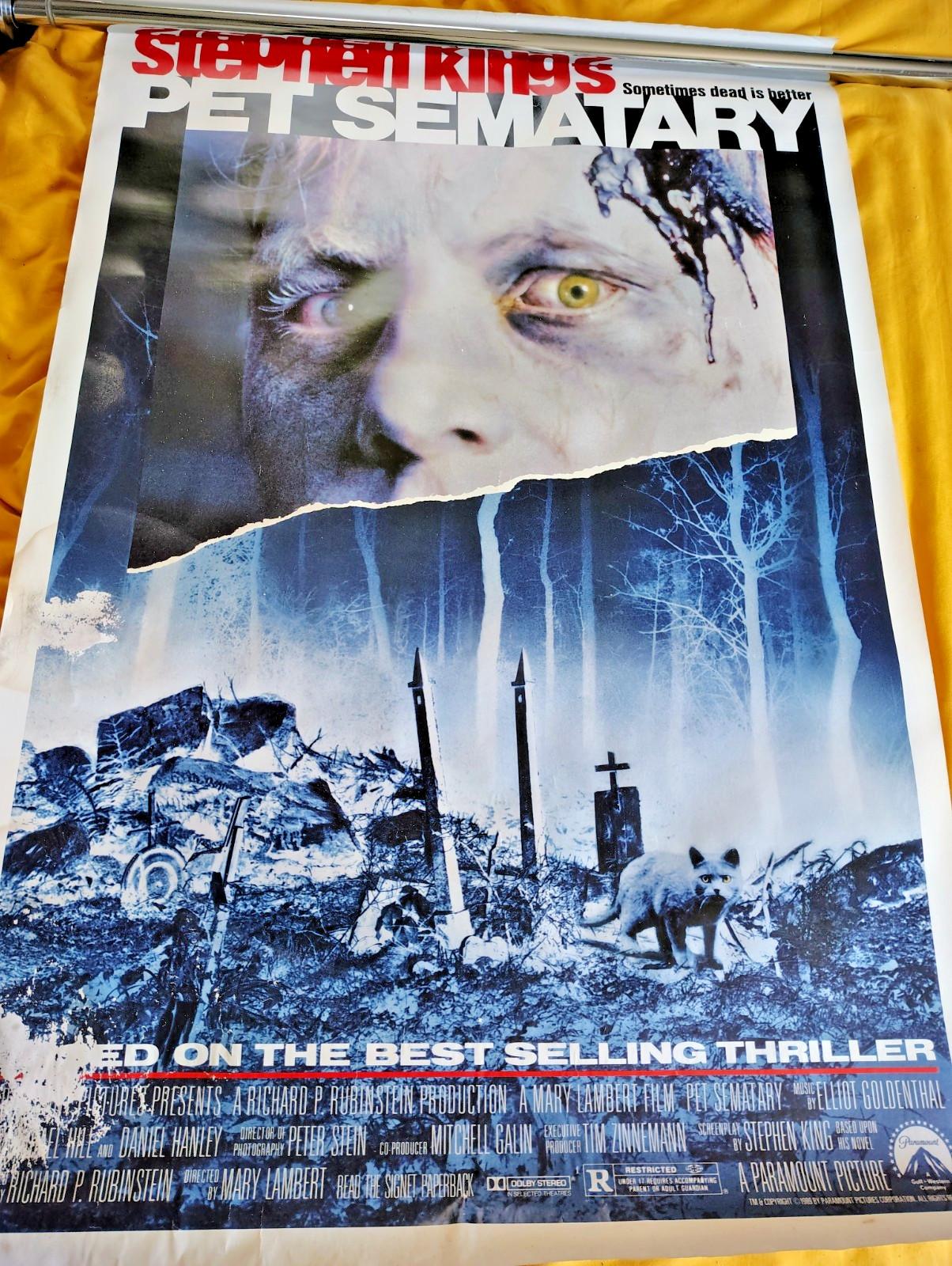 Pet Sematary Original 1989 Movie Poster 27x41 Rolled Stephen King Horror Classic