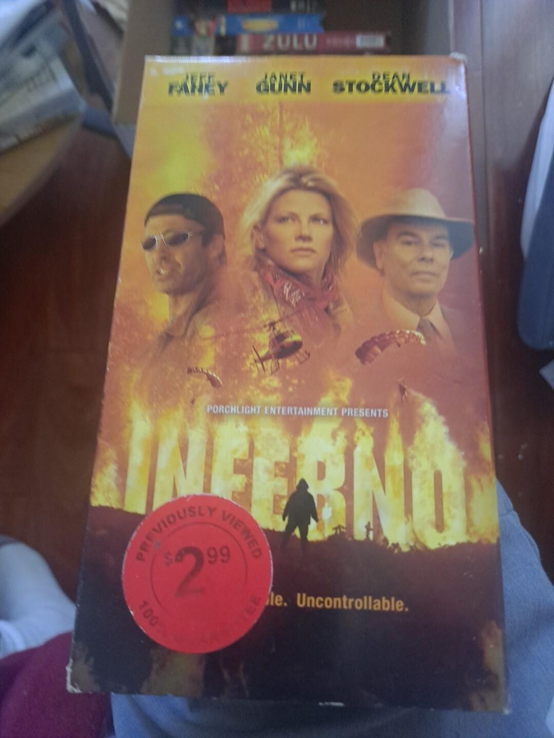 Inferno VHS  Jeff Fahey Dean Stockwell