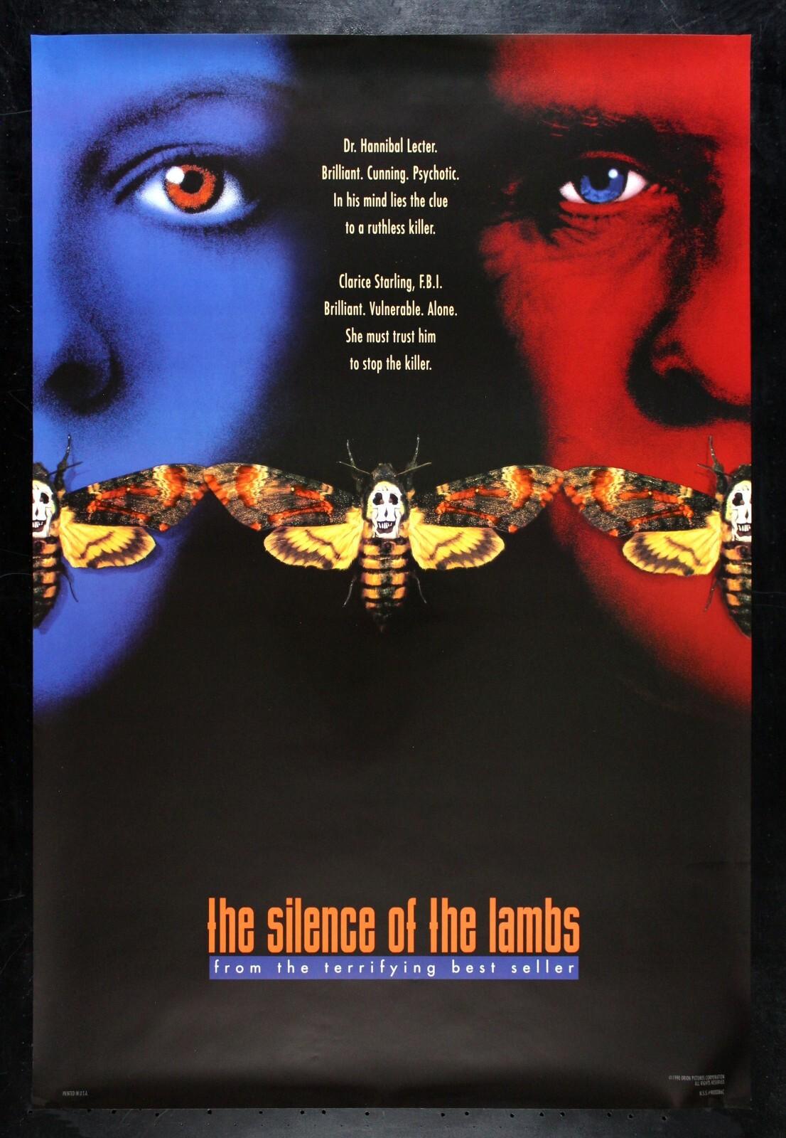 THE SILENCE OF THE LAMBS 🦋 CineMasterpieces RARE ORIGINAL NSS MOVIE POSTER 1991