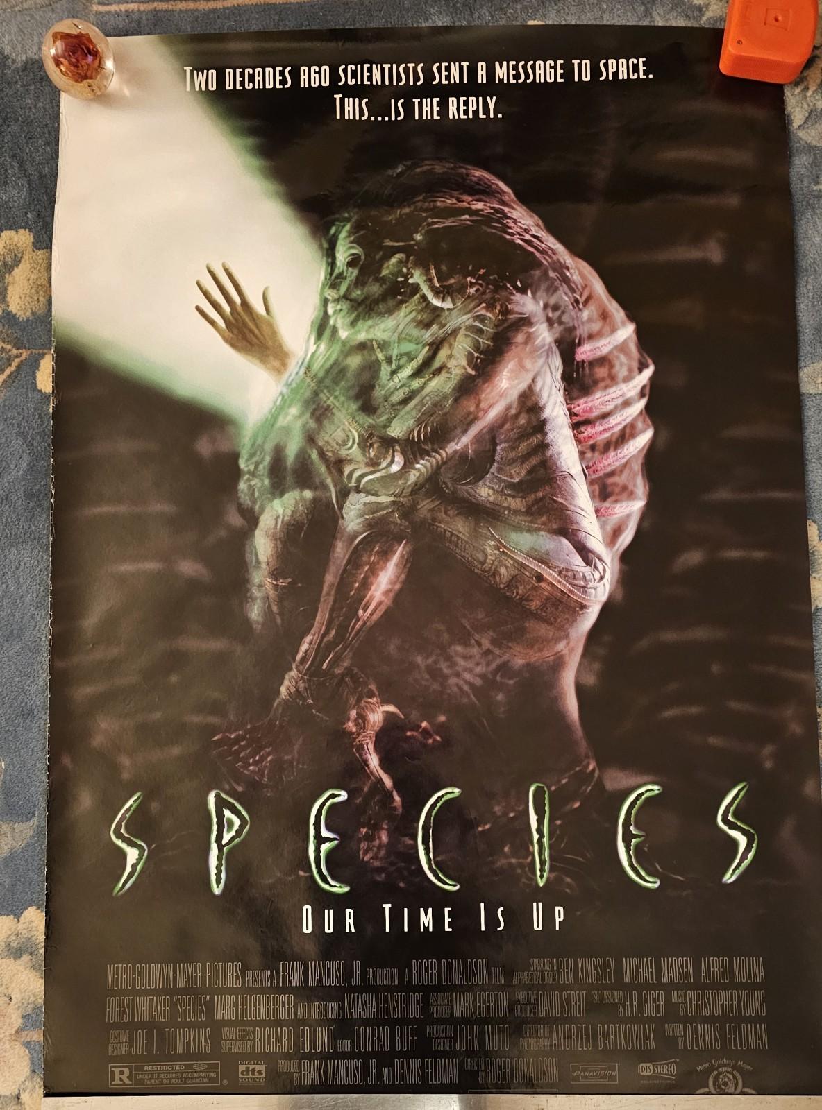 Vintage 1995 SPECIES Original Movie Poster, Rolled / H.R. Giger Creature Design!