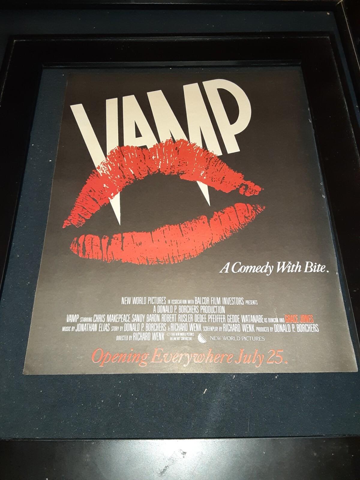 Vamp Rare Original New World Pictures Promo Ad Framed!
