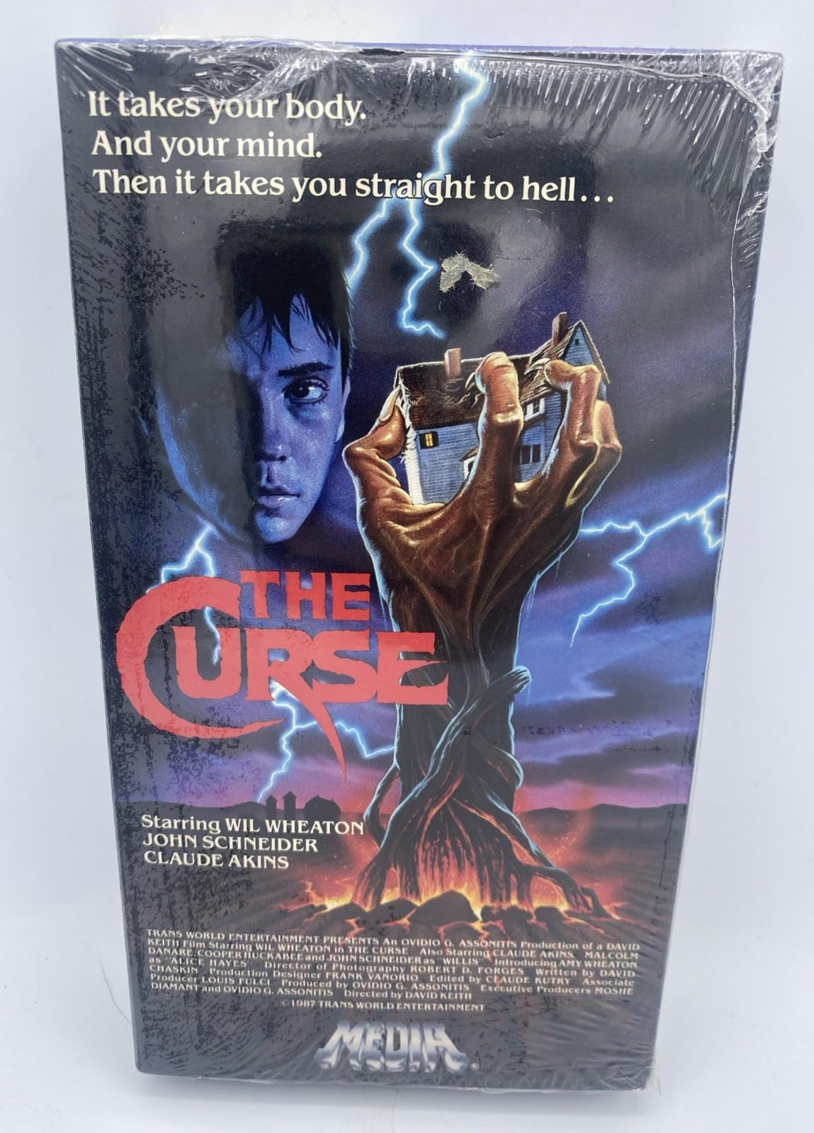 VTG The Curse 1987 Media SEALED W/ Watermarks VHS Opened On Bottom