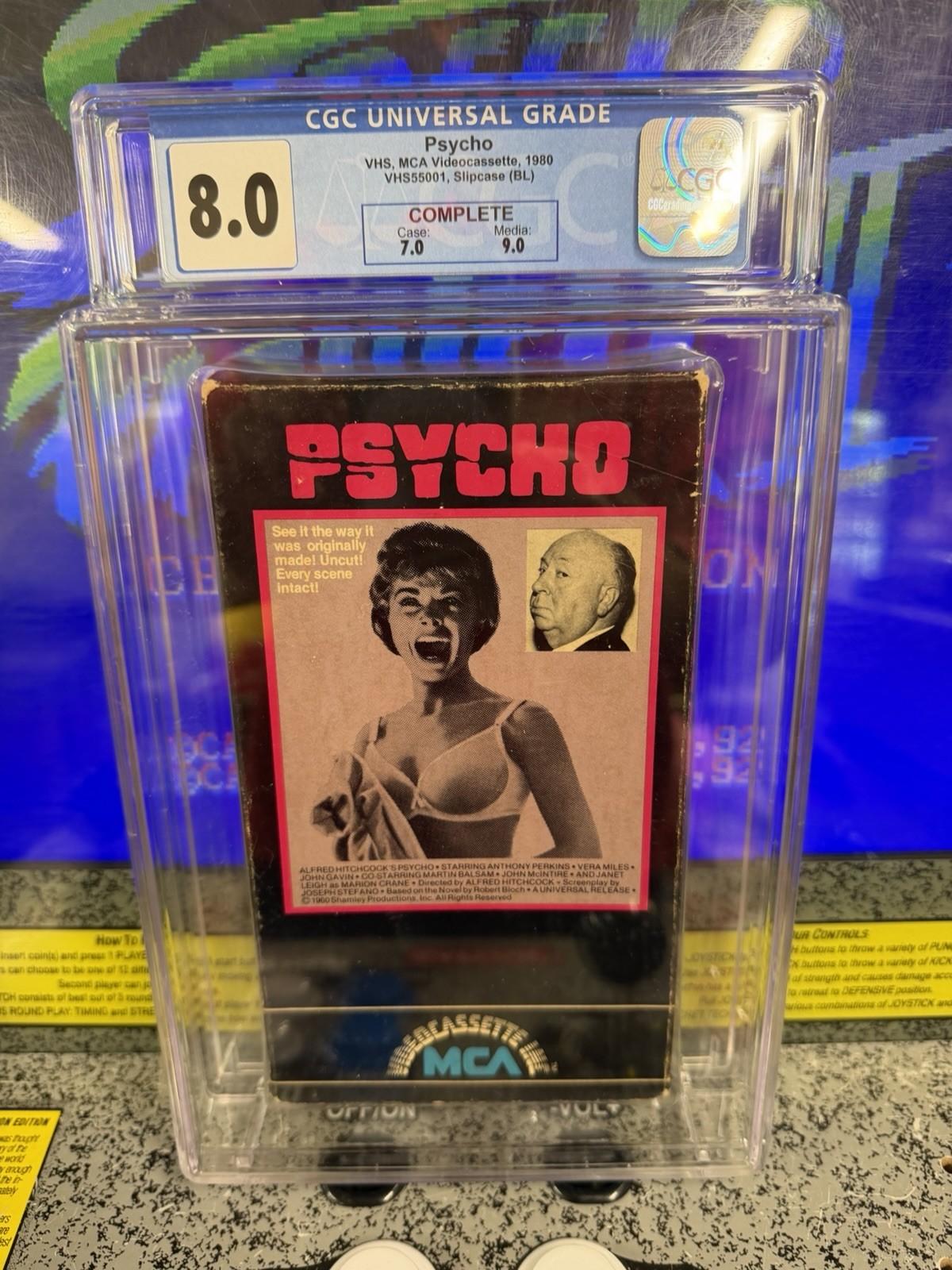 1980 Psycho First Print Original Release VHS Movie CGC 8.0 CIB 9.0 Tape HTF RARE