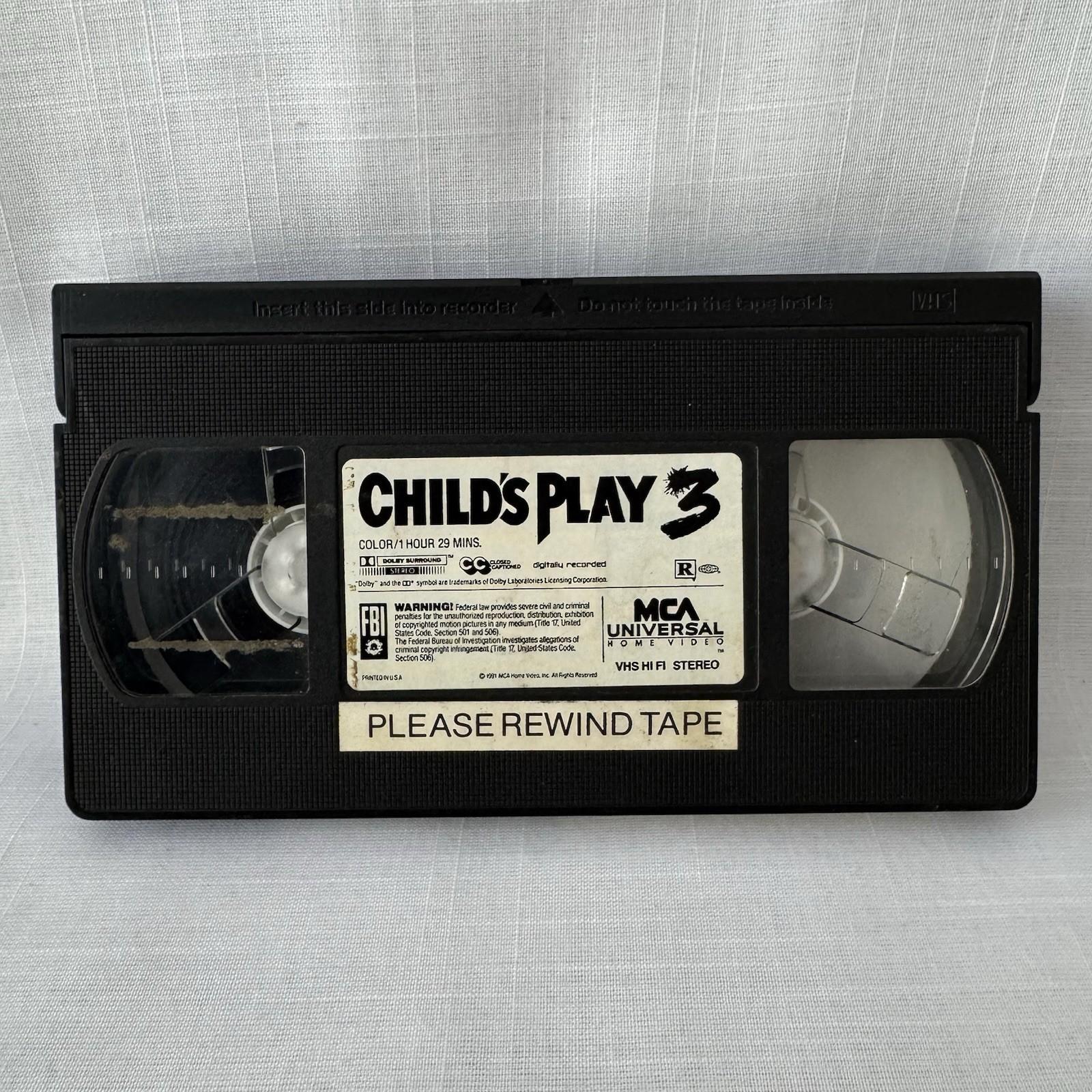 CHILD’S PLAY 3 (1991) VHS Tape Rare OOP Horror CHUCKY Tested
