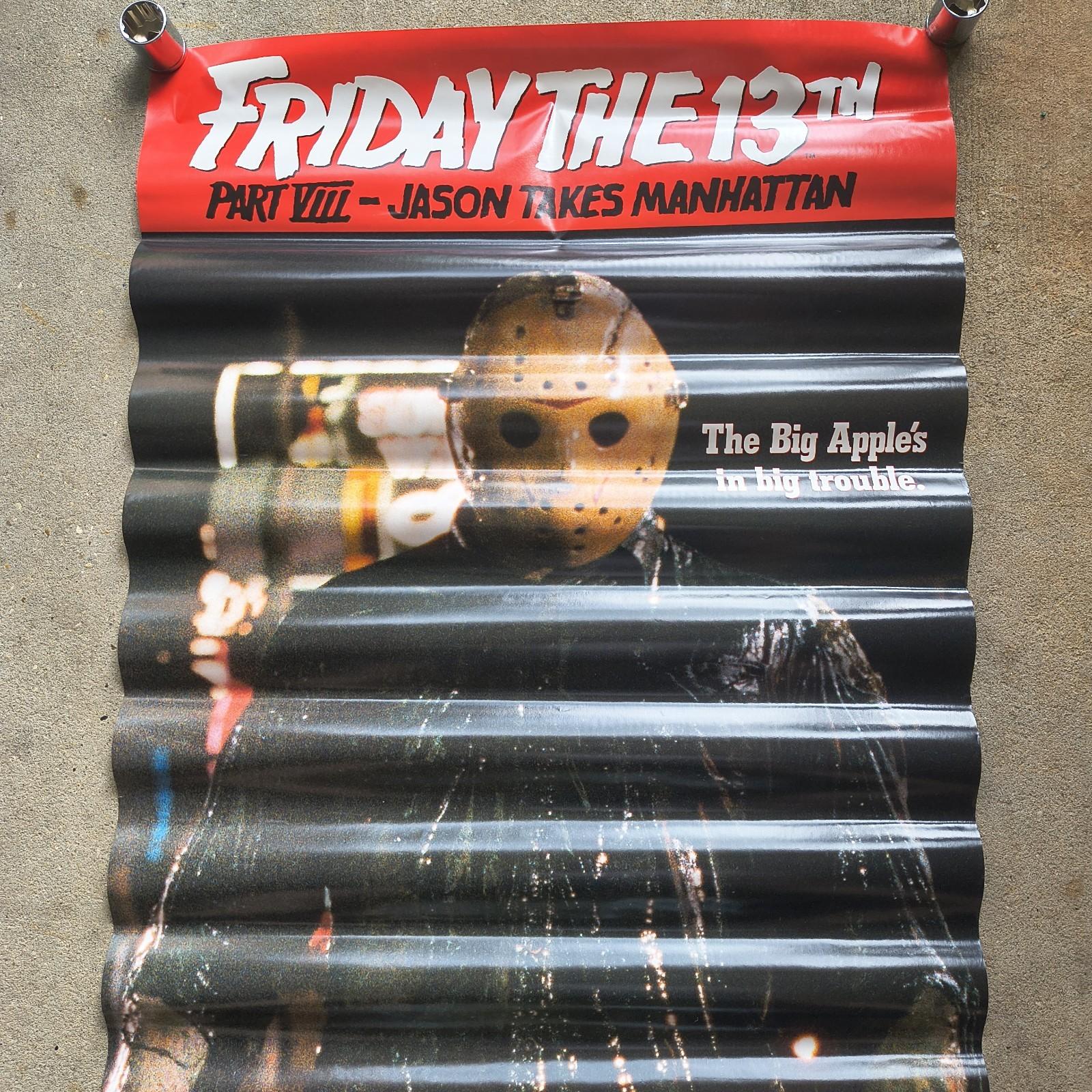 Friday the 13th Part VIII Jason Takes Manhattan Video Store Poster 72x25 Vintage