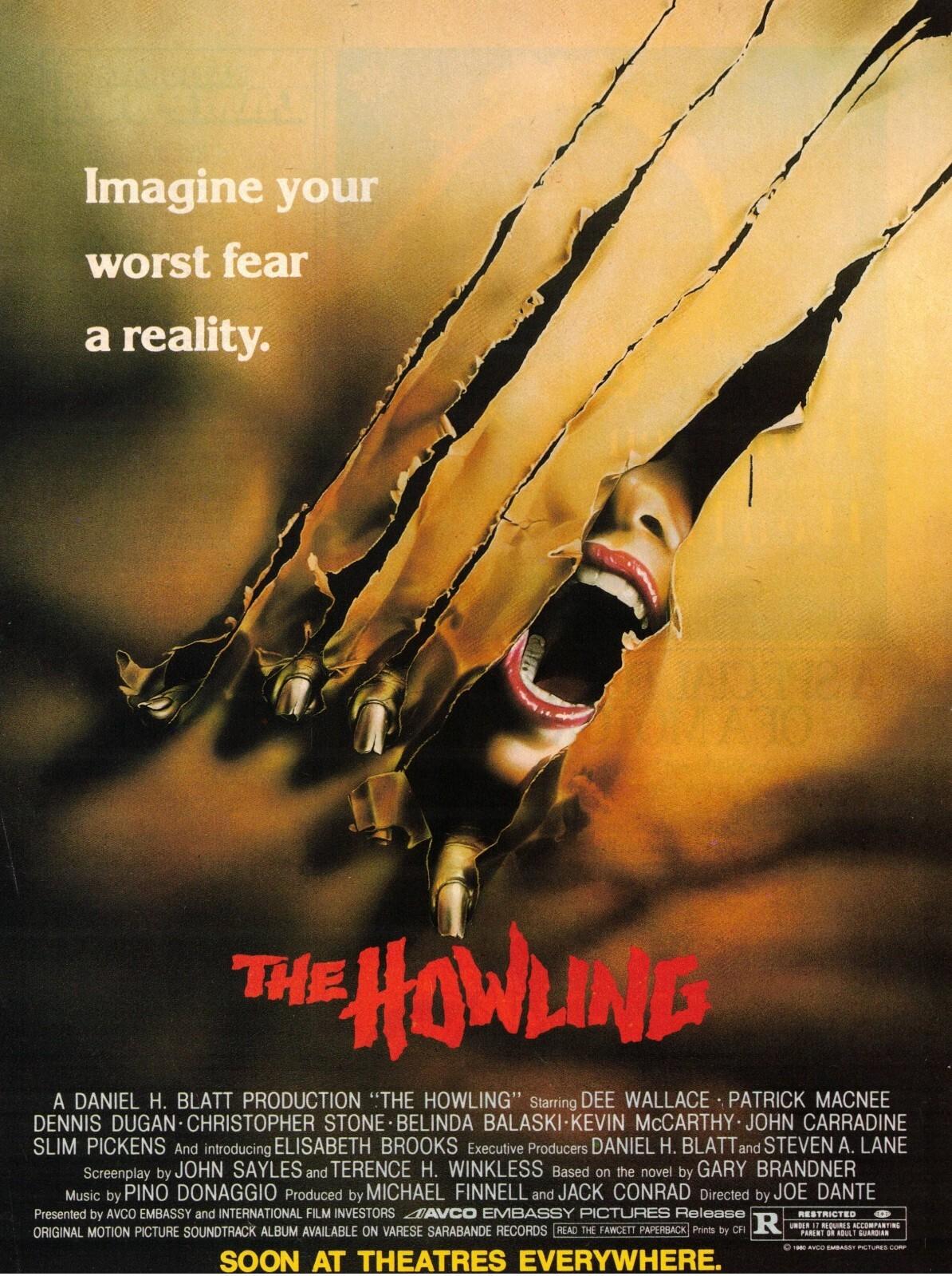 1981 THE HOWLING Original Vintage Print Ad Promo