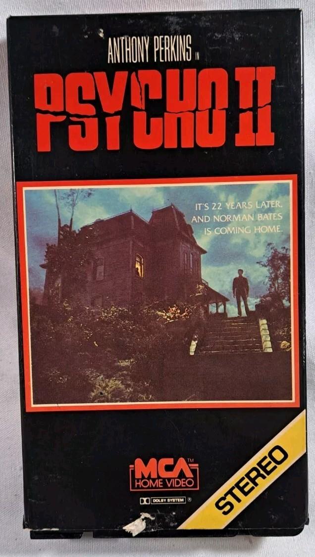 Psycho II 2 1983 VHS Tape MCA Home Variant Cover Anthony Perkins RARE HTF OOP