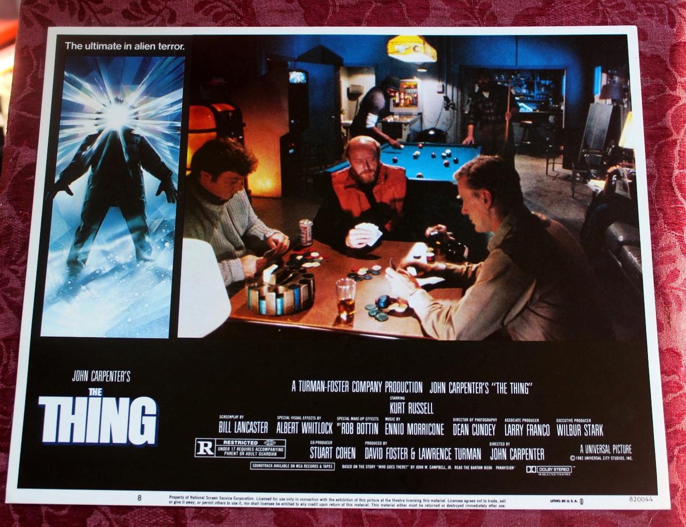 THE THING 1982 John Carpenter, Kurt Russell Movie LOBBY CARD sci-fi horror