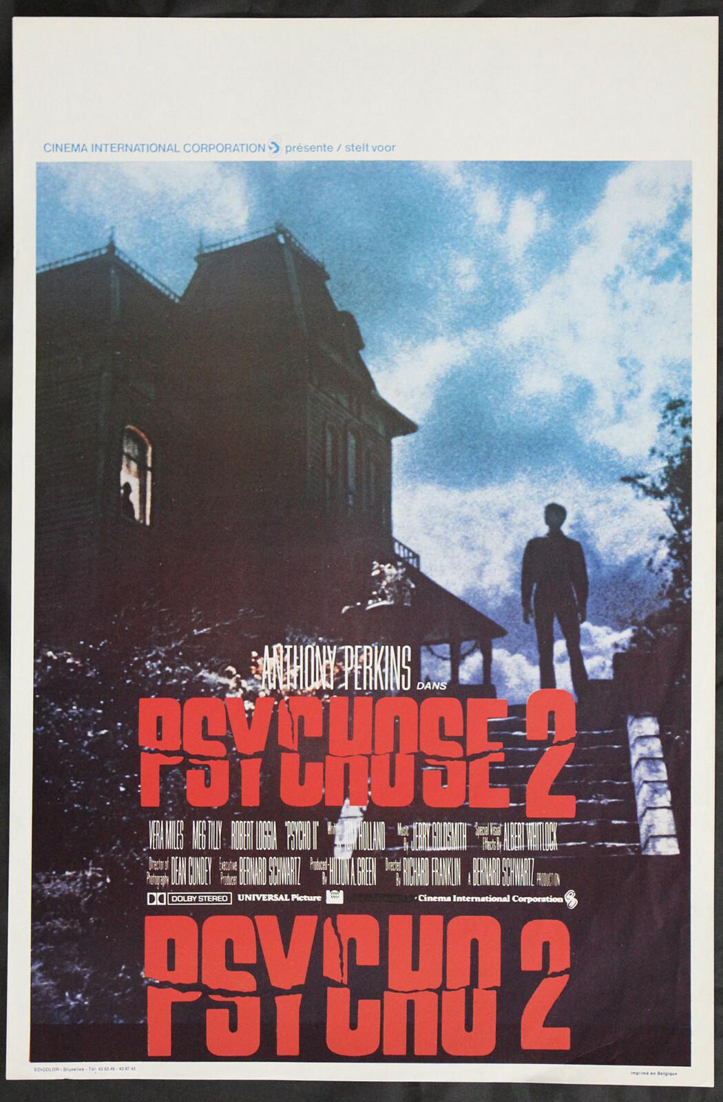 Rare & Original 'Psycho II' European One Sheet Movie Poster Folded 1983