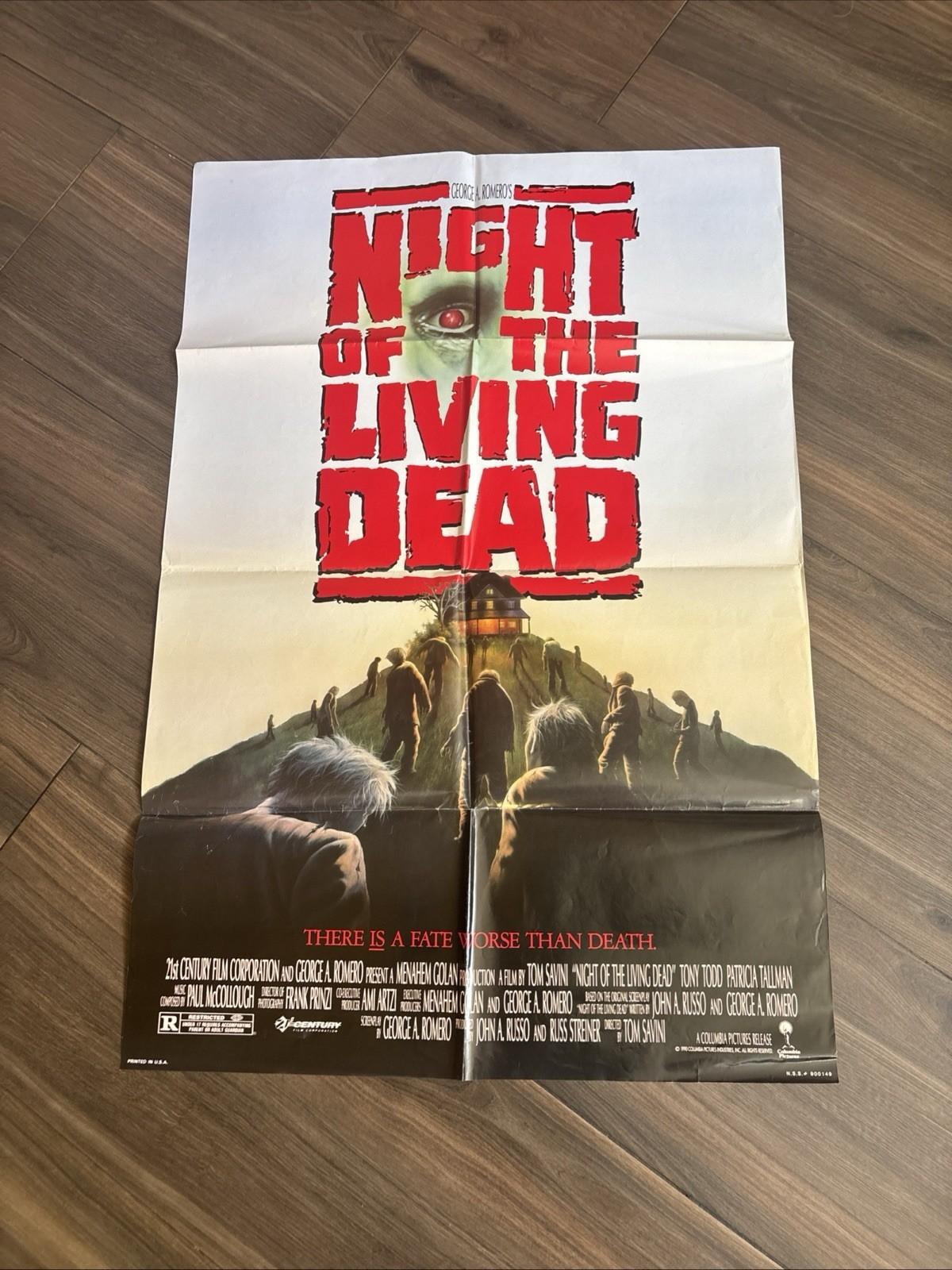 NIGHT OF THE LIVING DEAD (1990) ORIGINAL MOVIE POSTER  Water Damage As Pictured