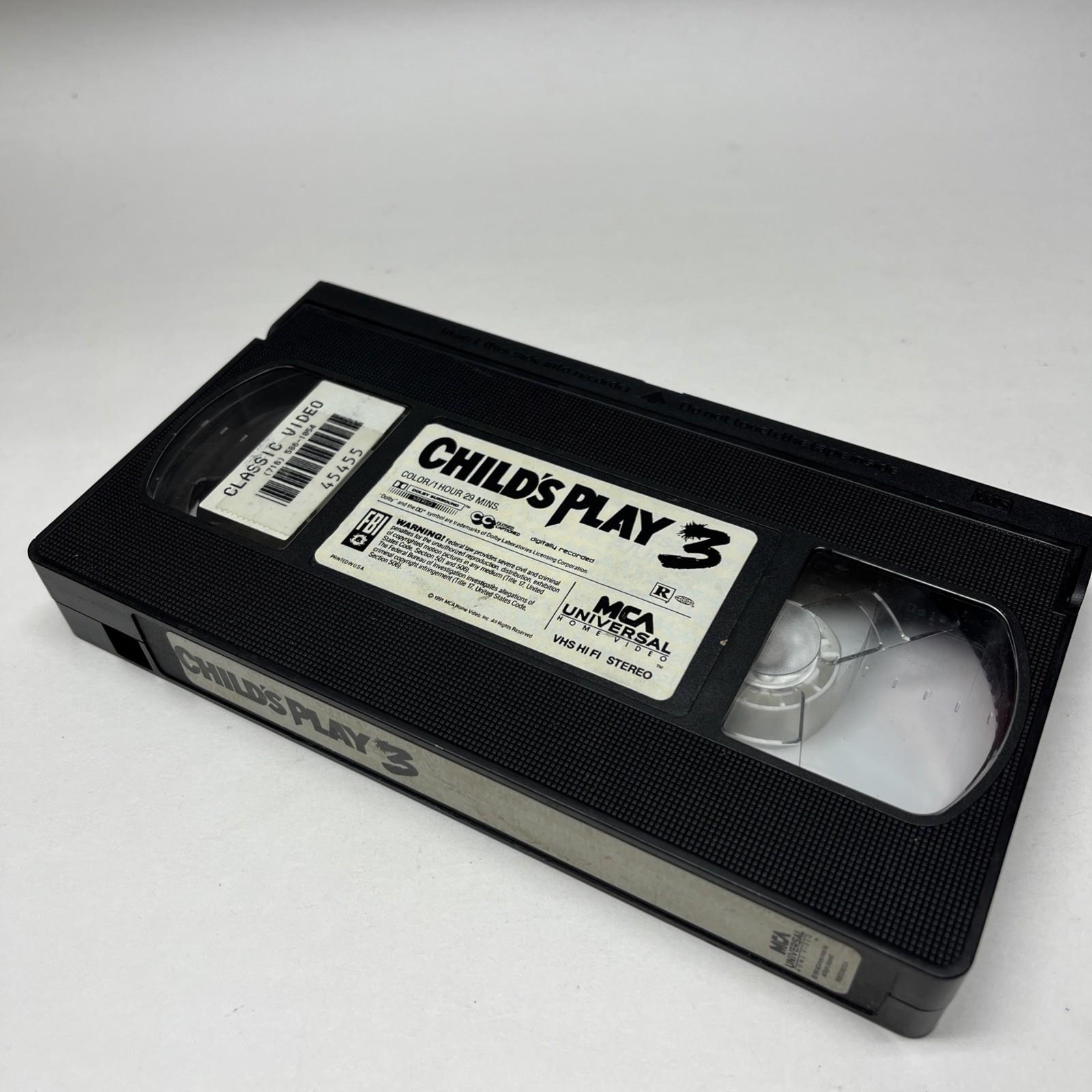 Child's Play 3 VHS 1991 MCA Release Horror Rental Tape Only