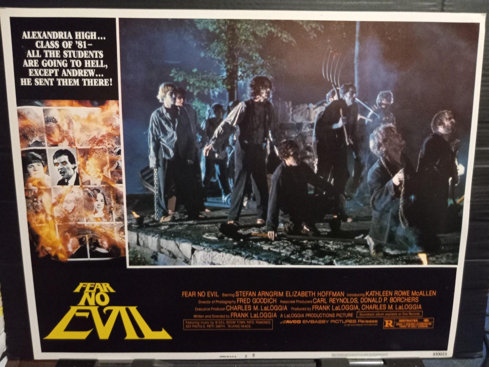 Lobby Card 1981 FEAR NO EVIL graveyard zombies at Lucifer's command horror