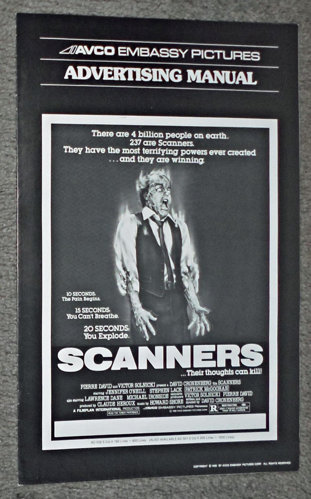 SCANNERS original 1981 movie pressbook DAVID CRONENBERG/PATRICK MCGOOHAN