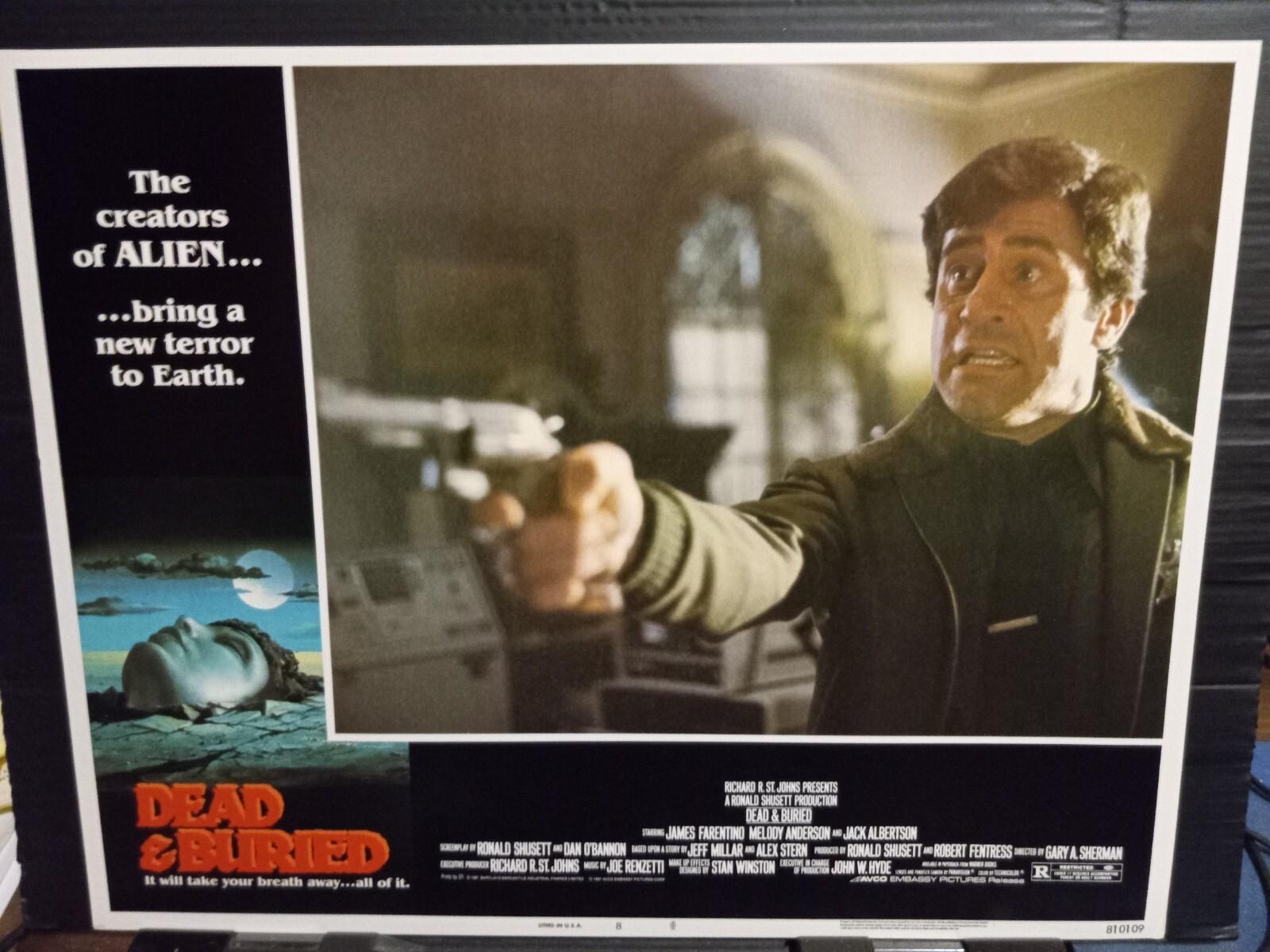 Lobby Card 1981 DEAD AND BURIED sheriff James Farentino guns don't kill zombies