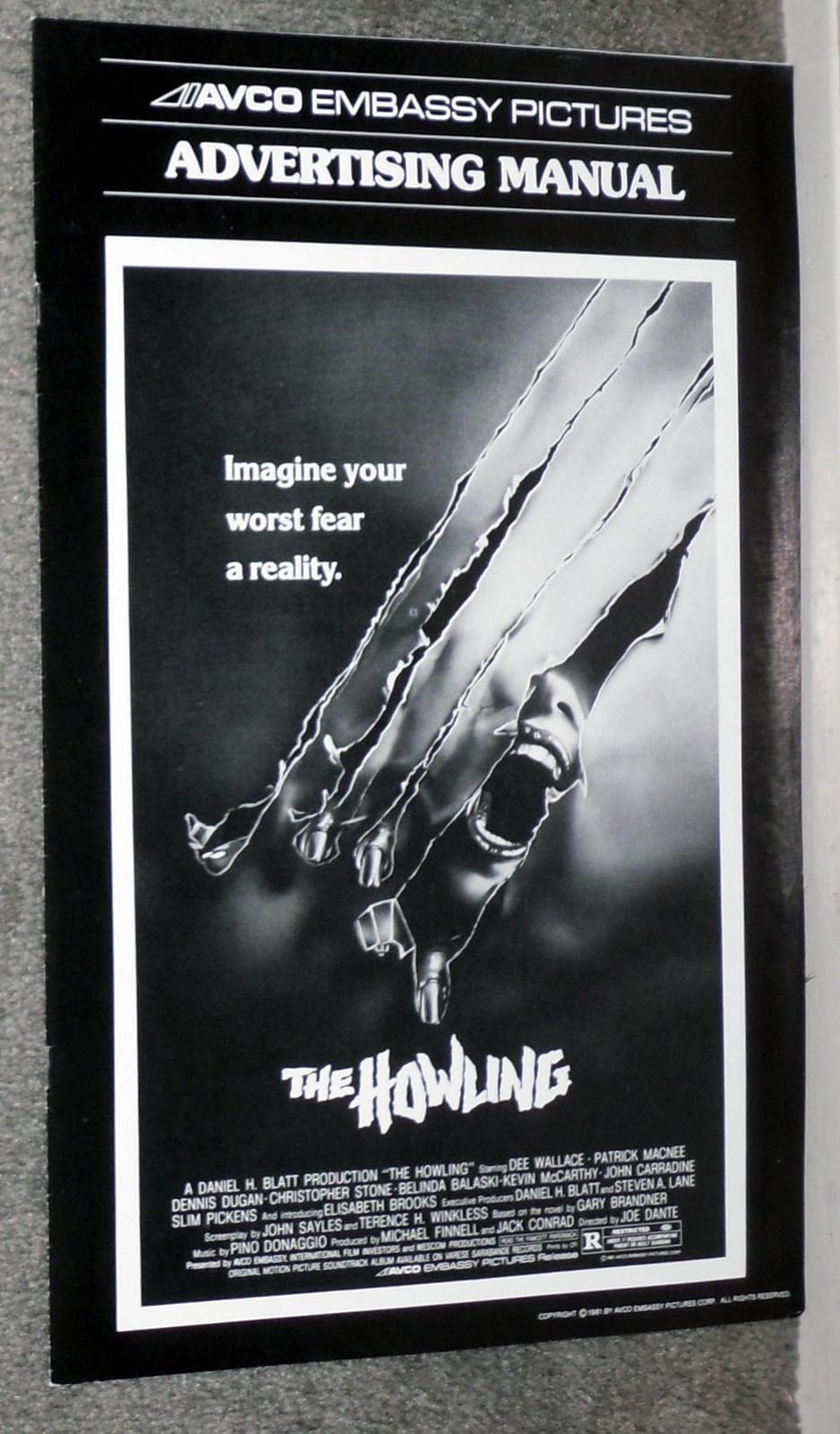 THE HOWLING original 1981 pressbook JOE DANTE/DEE WALLACE/JOHN CARRADINE