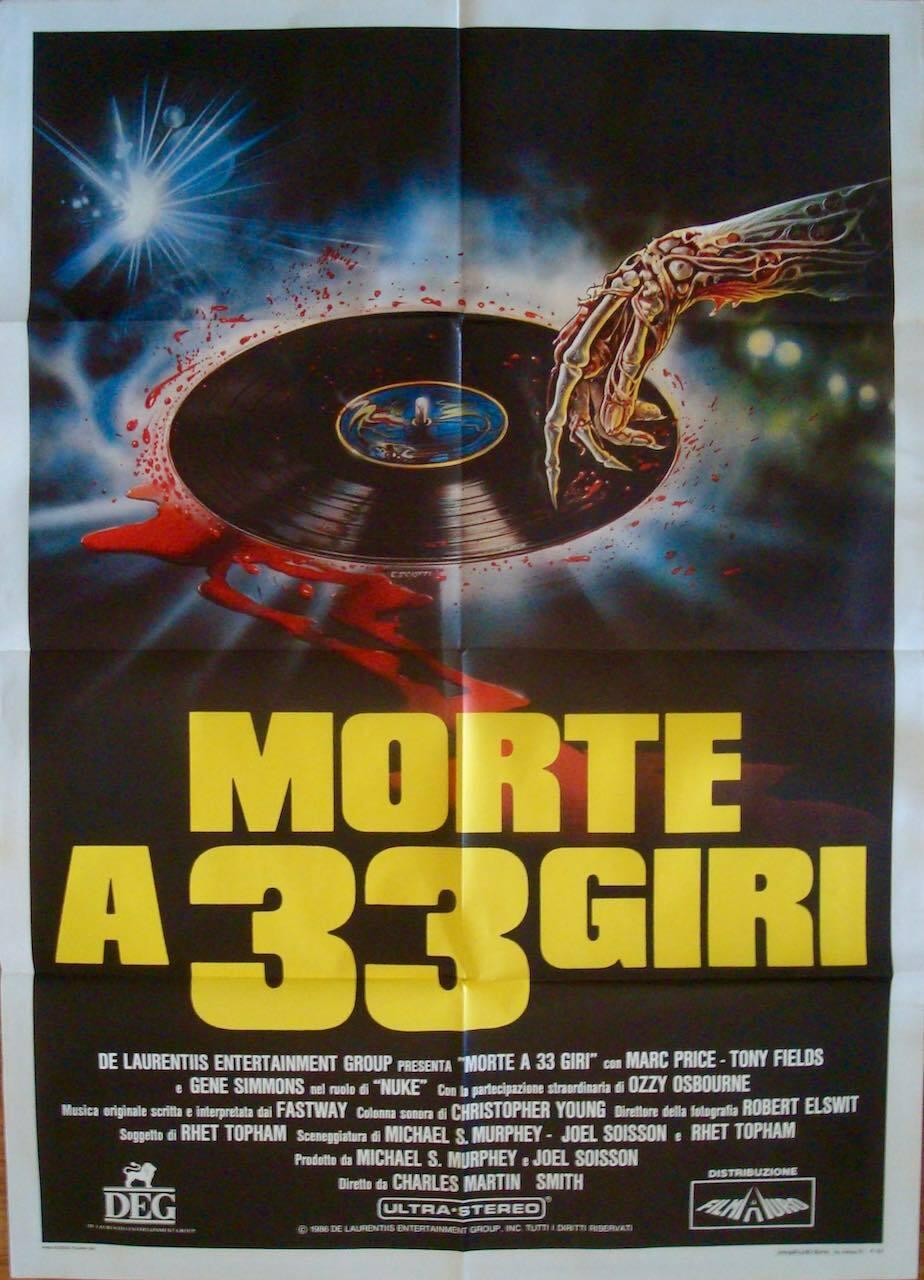 TRICK OR TREAT Italian 2F movie poster 39x55 OZZY OSBOURNE GENE SIMMONS 1986 NM