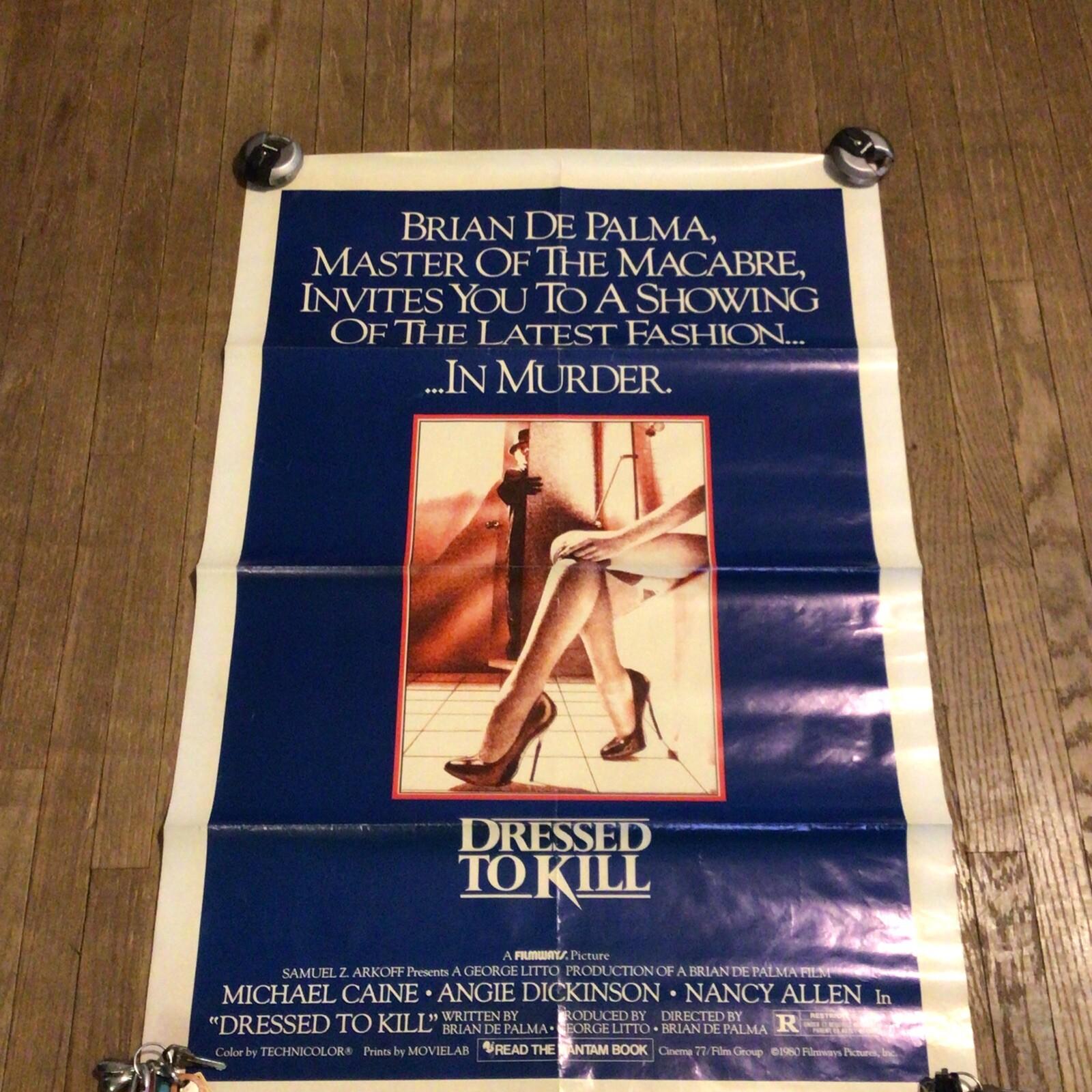 Original 1980 Dressed To Kill Horror Movie Poster 41x27in *RARE*