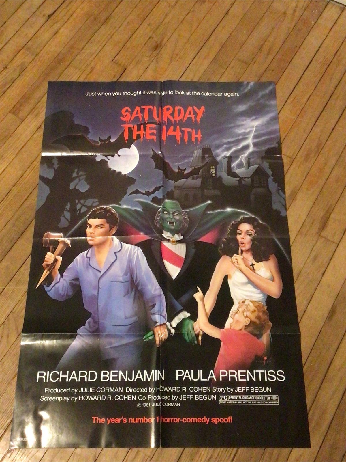 Original 1981 Saturday The 14th Movie Poster  39x26in NSS#810122