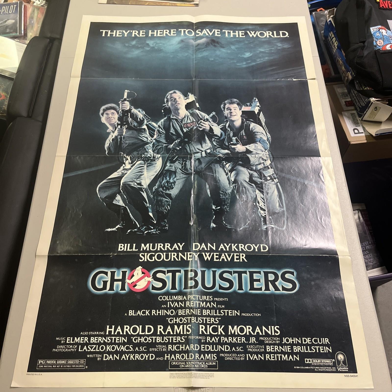 Original 1984 Ghostbusters Movie Poster 27x41 One Sheet Vintage Folded