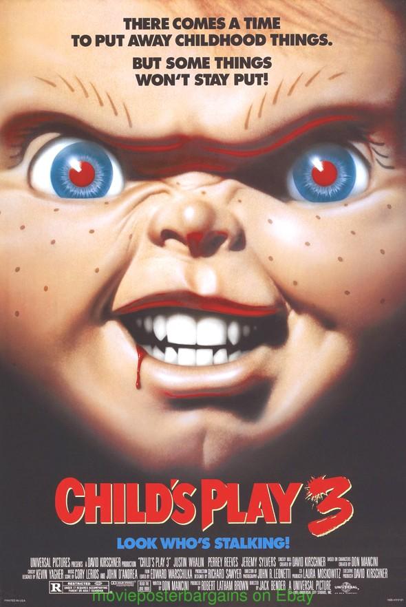 CHILD'S PLAY 3 MOVIE POSTER Original 11x17 Inch MINI SHEET Size 1991 HORROR Film