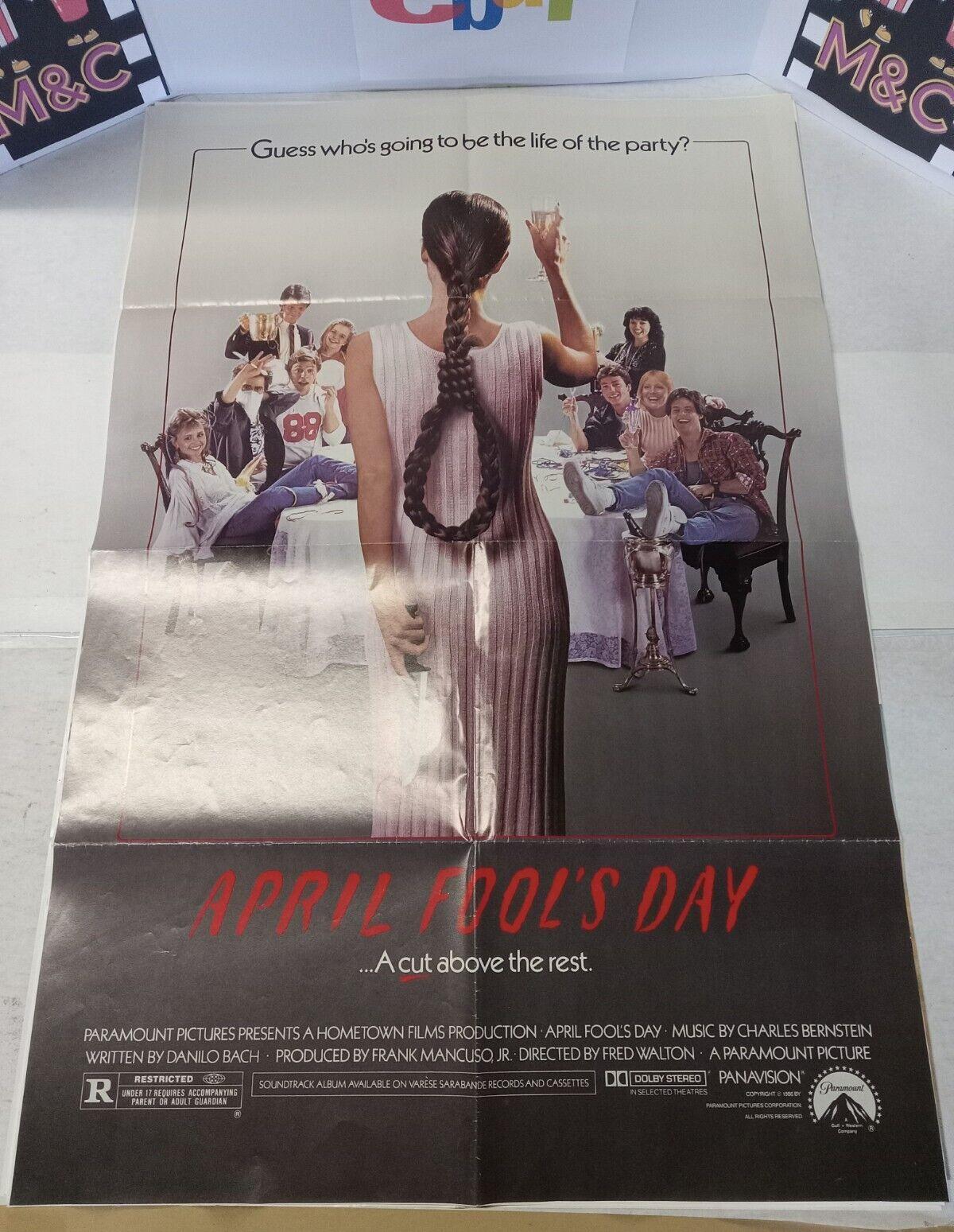 "April Fools Day" Original One-sheet Movie Poster 27x41 (1986) S/S Horror