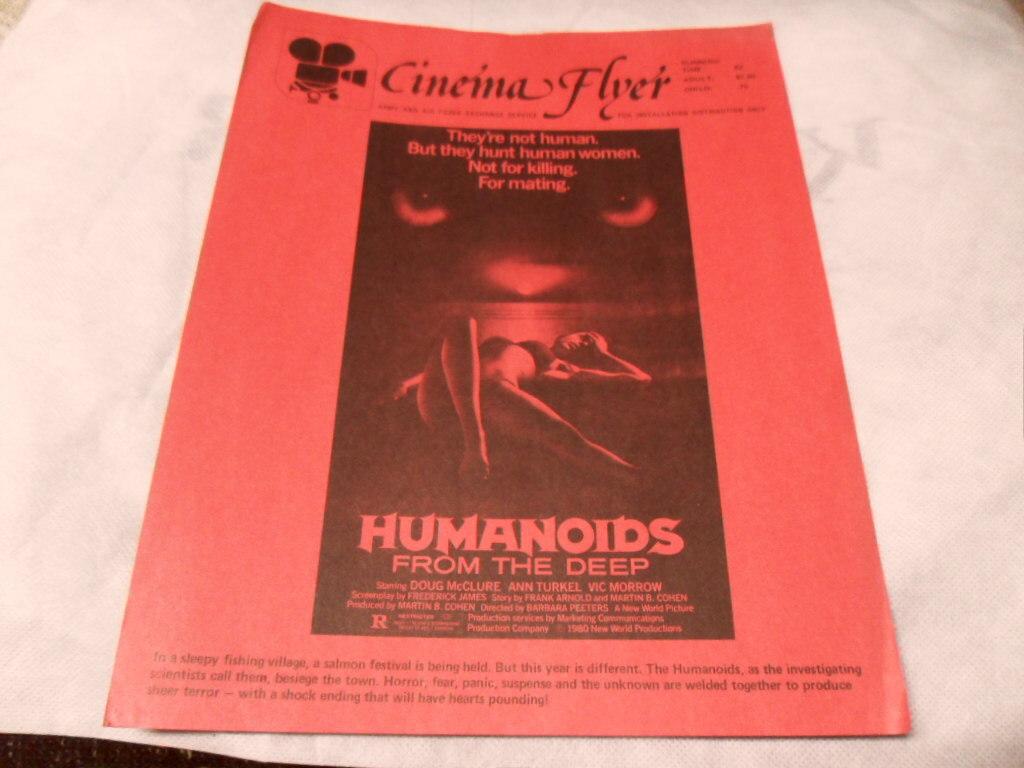 Humanoids From The Deep 1980 Military Base Movie Theater Promo Ad Flyer RARE 