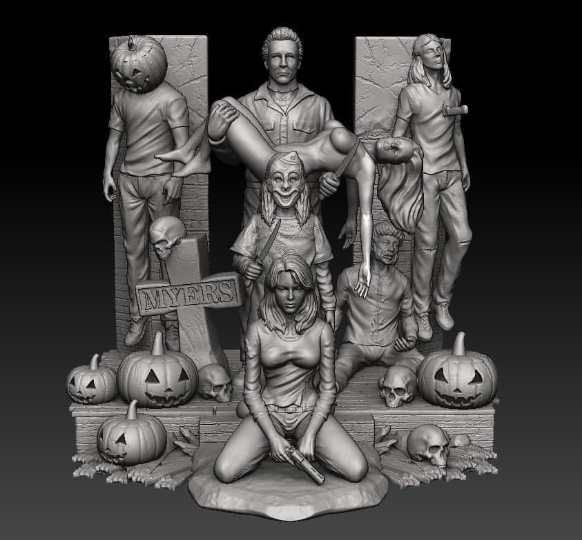 Michael Myers Victim Diorama Resin Statue Model Kit    Unpainted/Unassembled