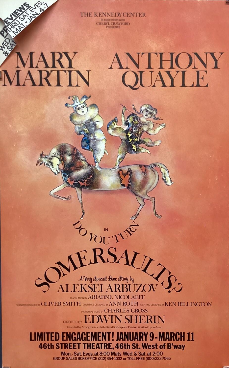 Do You Turn Somersaults? Vintage Original Window Card Poster #2 1978 Mary Martin