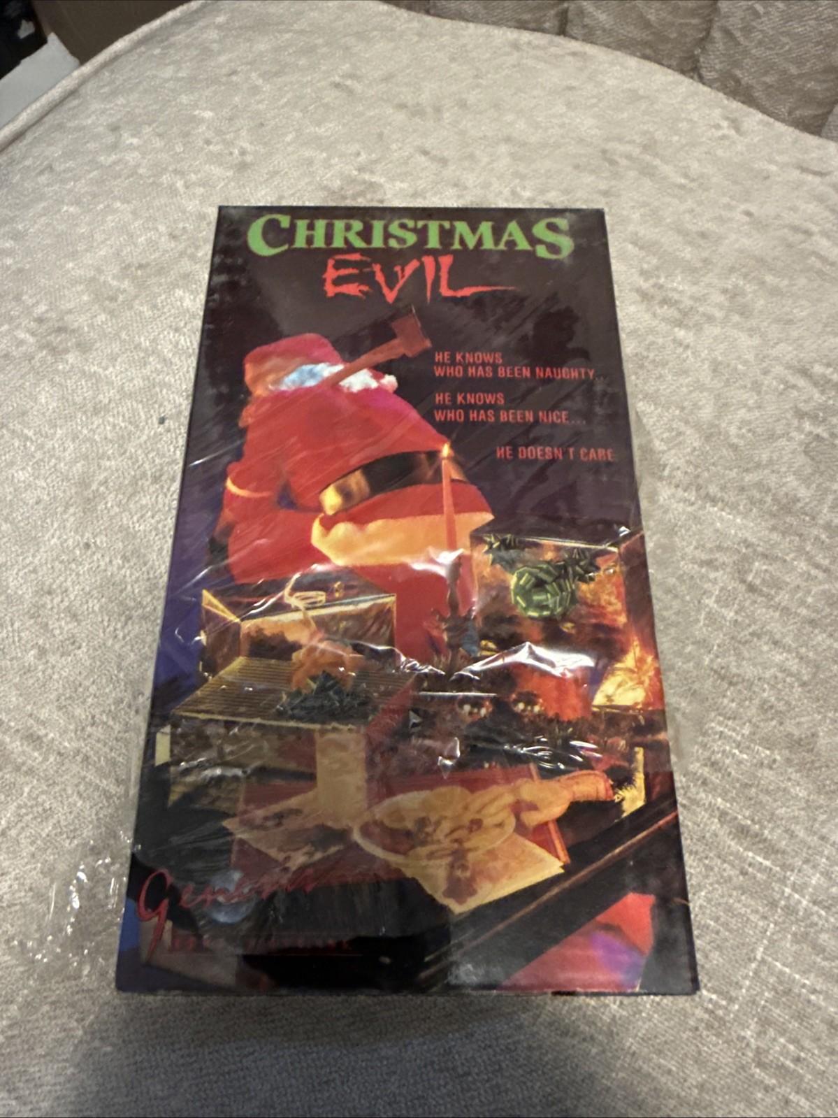 Christmas Evil VHS Genesis Home Video 1987 R Horror Rare Great Condition!