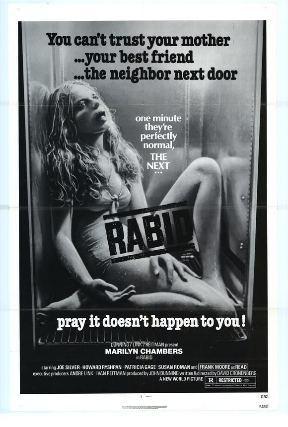 RABID poster MARILYN CHAMBERS/DAVID CRONENBERG original 1977 one sheet 27x41