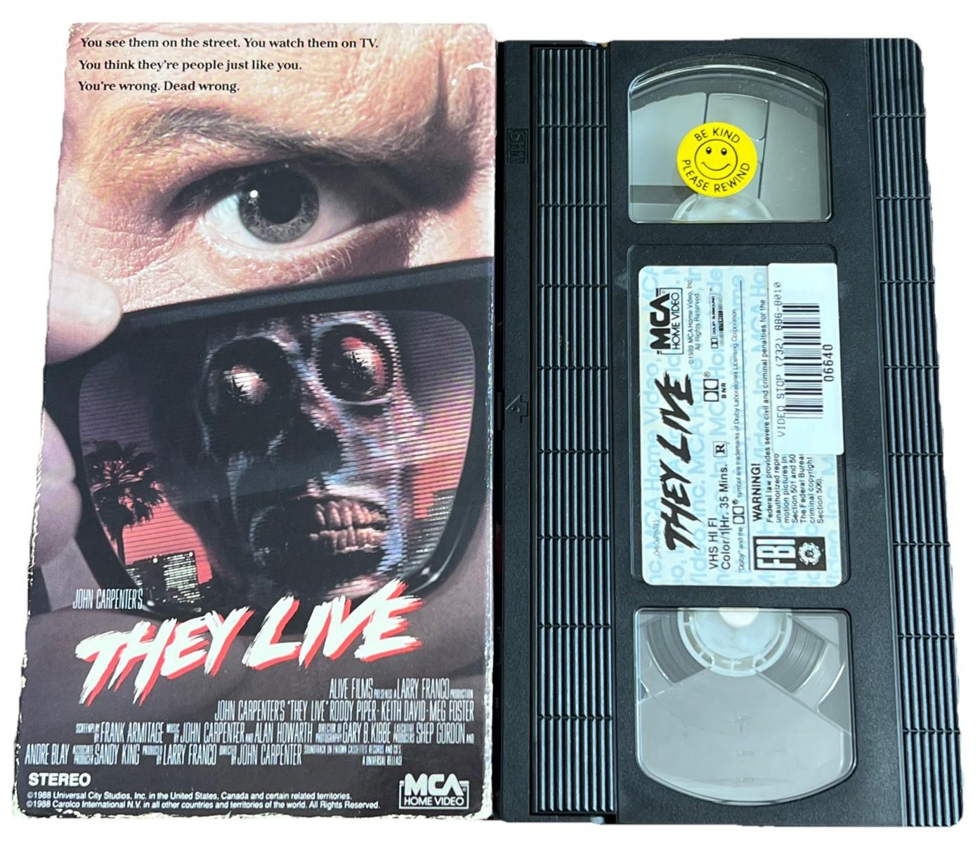 THEY LIVE (VHS) - John Carpenter/Roddy Piper - 1989 MCA/Original Box