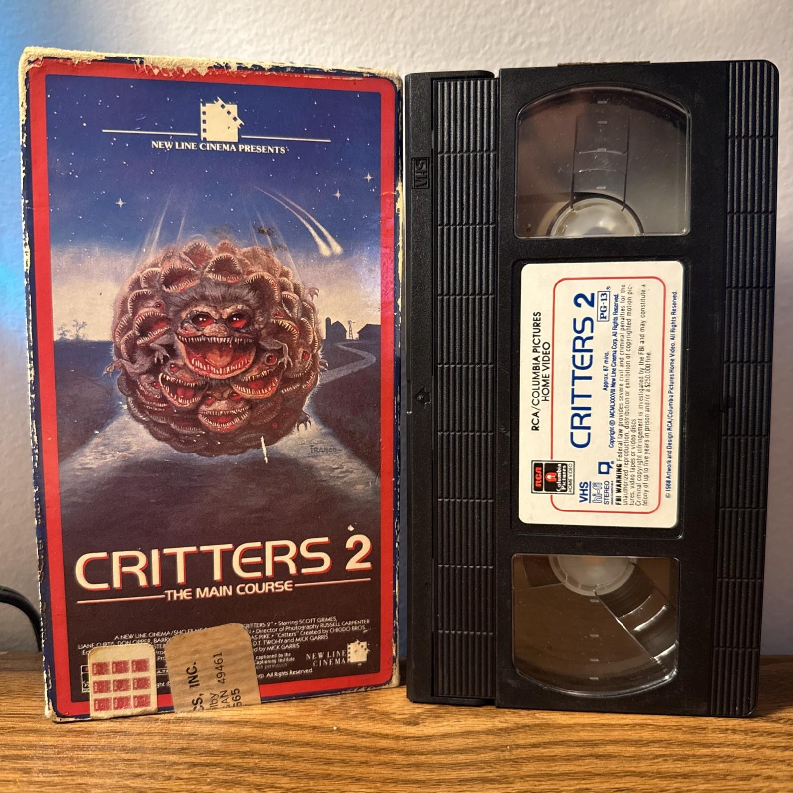 Critters 2: The Main Course VHS Tape 1988 Cult Horror RCA New Line Rare 80s