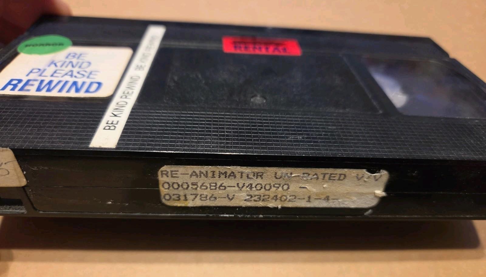 Re-Animator (VHS, 1986) Rare Un-Rated Edition Horror Movie - No Case or Sticker