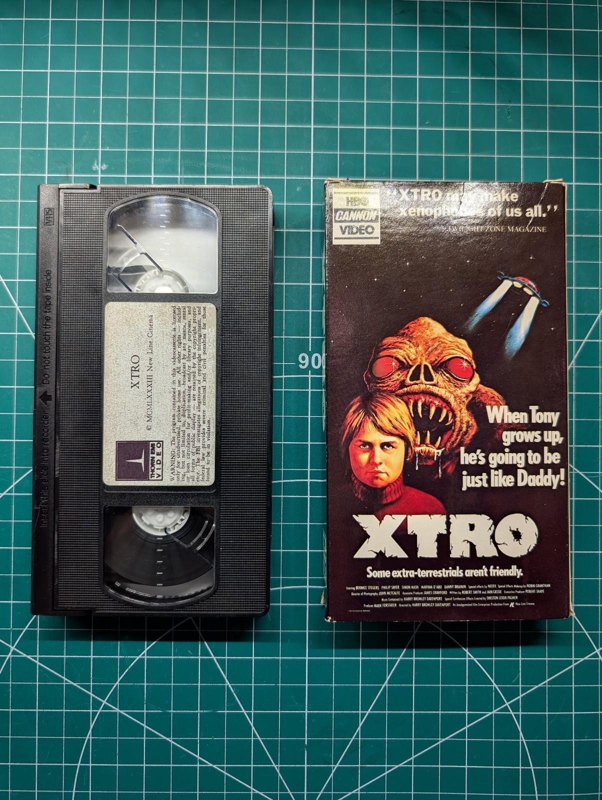 XTRO 1983 VHS HBO Cannon Video Horror Sci-Fi - Rare Slipcover, Tested, No Mold