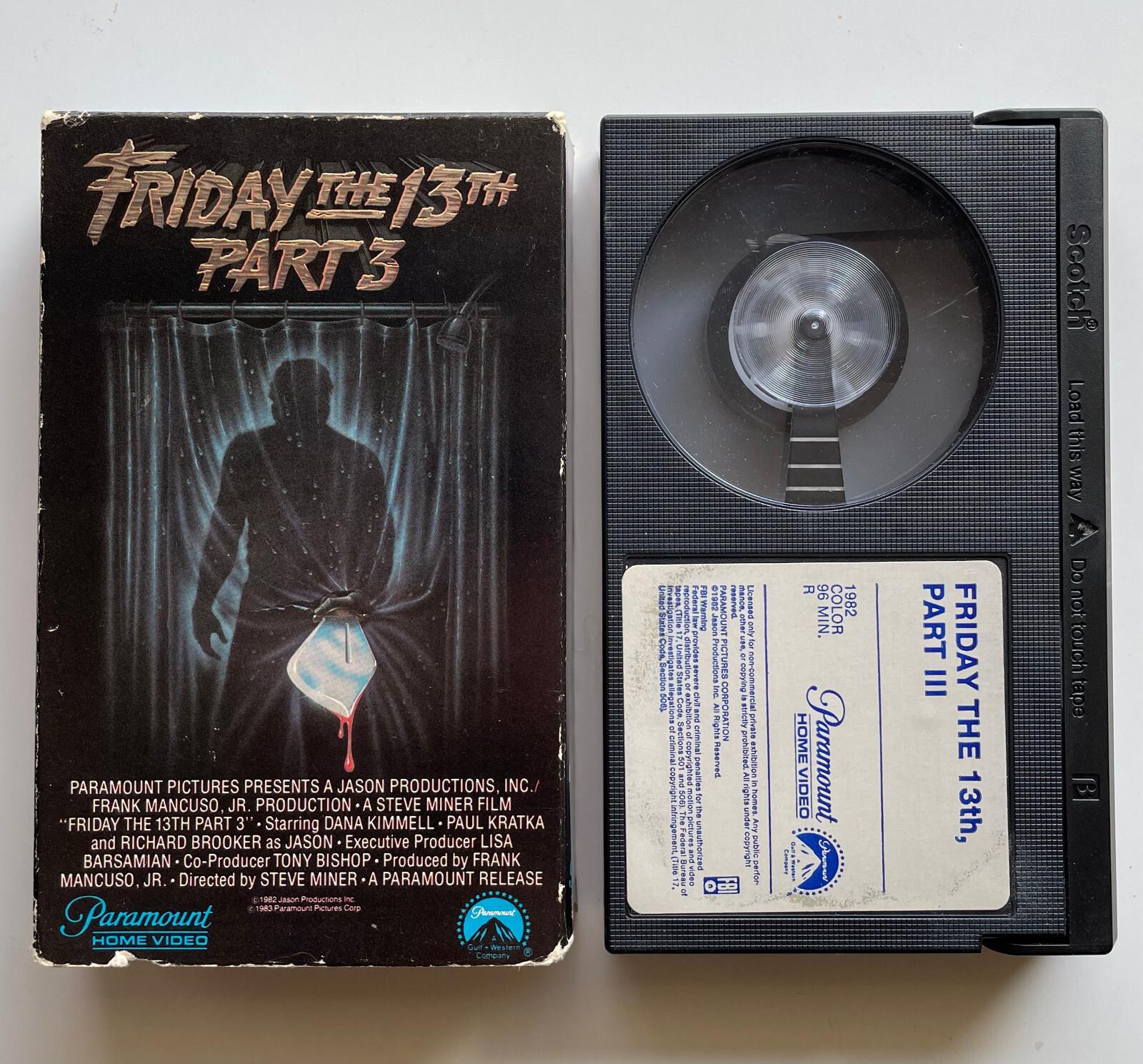 Vtg 1982 FRIDAY THE 13TH Part 3 Short Box PARAMOUNT Betamax BETA Tape EXCELLENT!