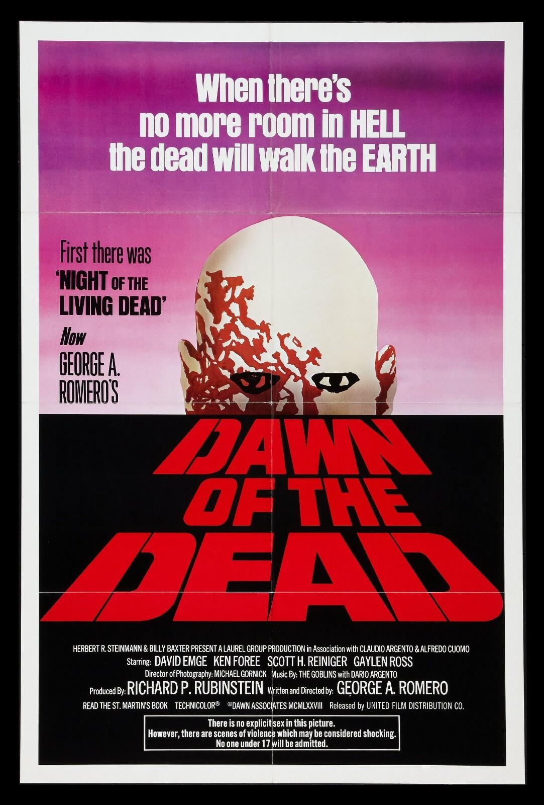 DAWN OF THE DEAD 💀 CineMasterpieces 1978 ZOMBIE VINTAGE ORIGINAL MOVIE POSTER