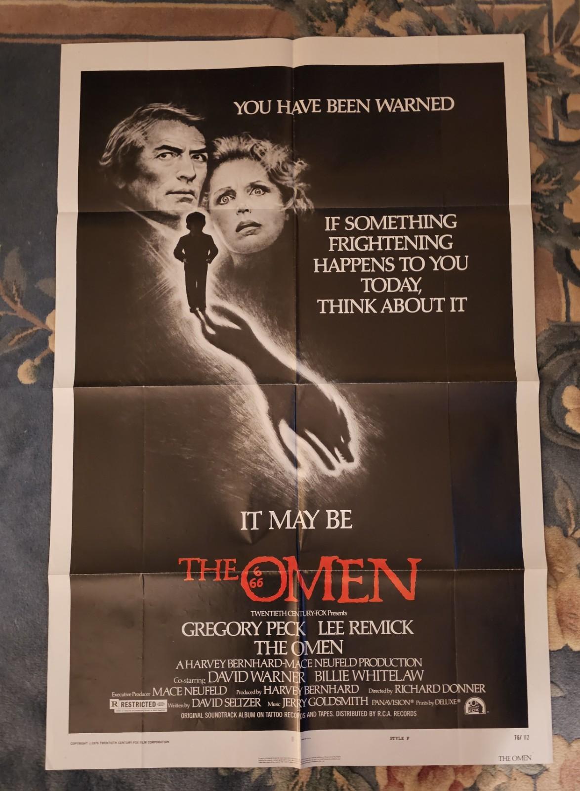 THE OMEN Original 1976 Movie Poster / 27"x41" One Sheet / Excellent Condition @