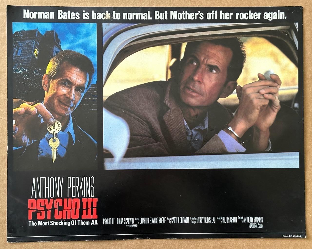 Anthony Perkins PSYCHO III 1985 11x14 Org Lobby Card 4709