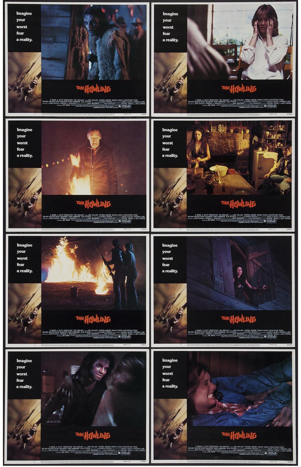 THE HOWLING original 1981 lobby card set DEE WALLACE 11x14 movie posters