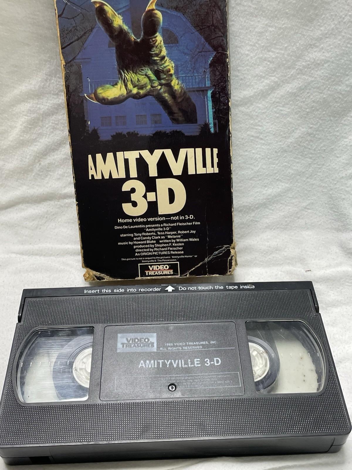 Amityville 3-D VHS 1983 Cult Horror Movie Vestron Original Release Demon Evil 3D