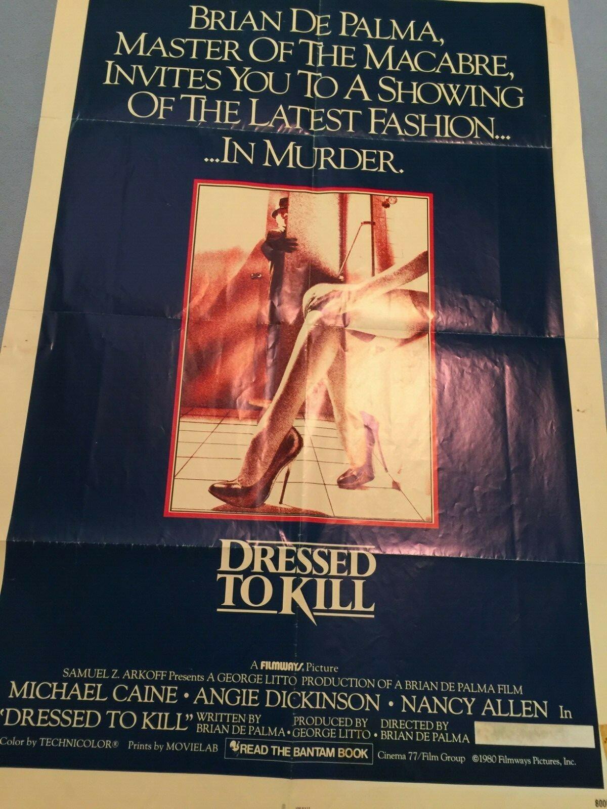 Original Dressed to Kill Movie Poster Vintage 1980 Brian De Palma