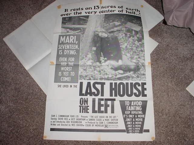 ORIGINAL "THE LAST HOUSE ON THE LEFT" 1 SHEET POSTER 1972