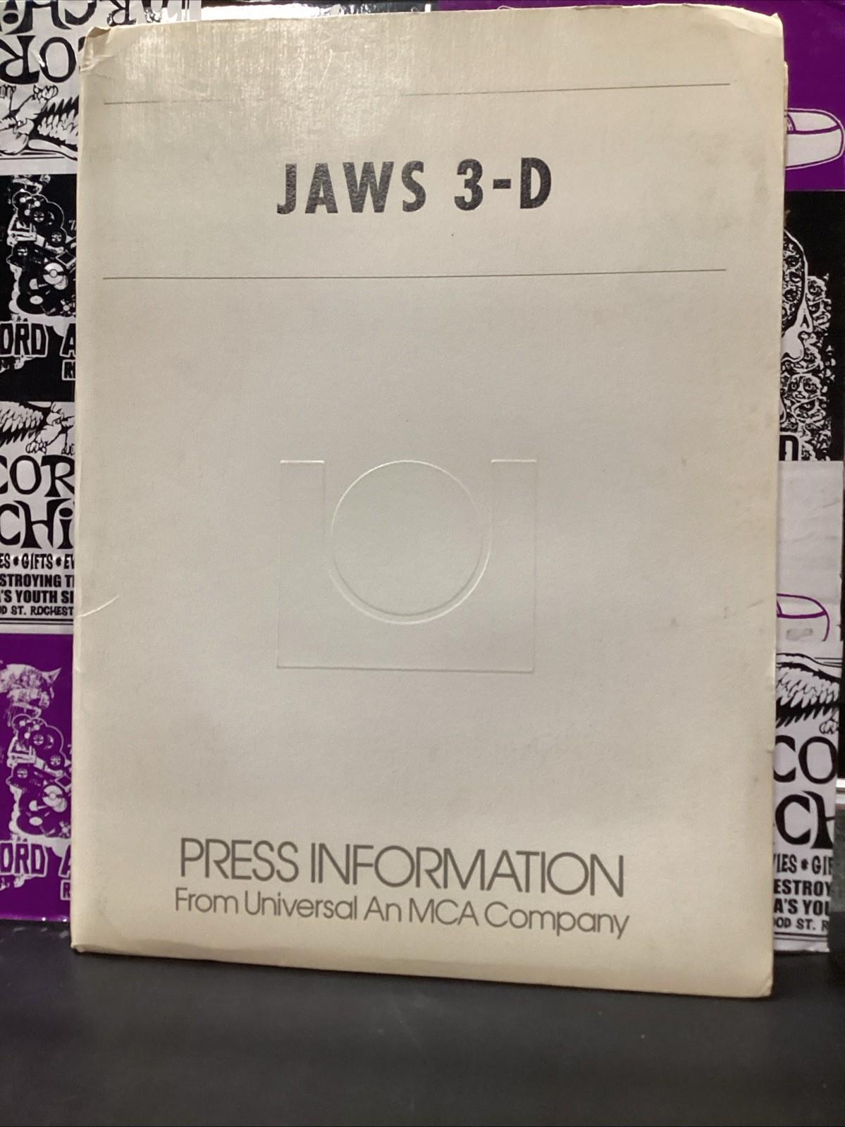 JAWS 3-D 1983 Horror Movie Press Kit with Folder and B&W Promo Photos