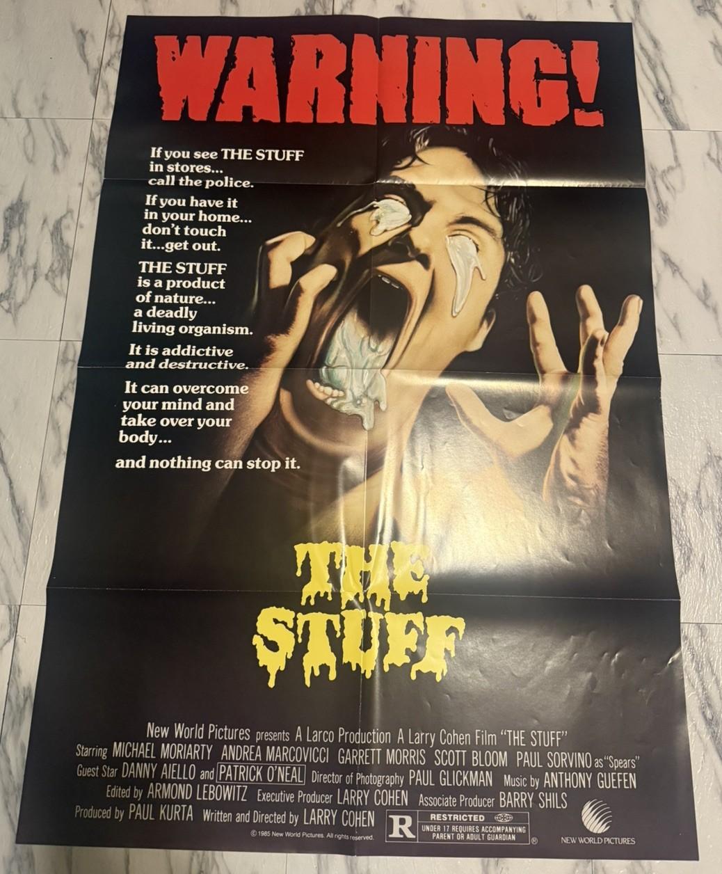 THE STUFF * 1985 ORIGINAL MOVIE POSTER EXTERMELY RARE FOLDED ONE SHEET
