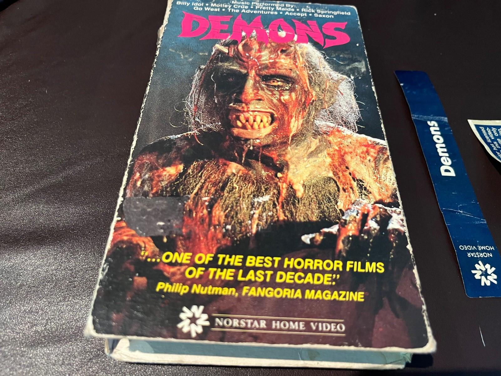 Demons empty VHS box RARE Dario Argento Bava Gore Metal Norstar 1985