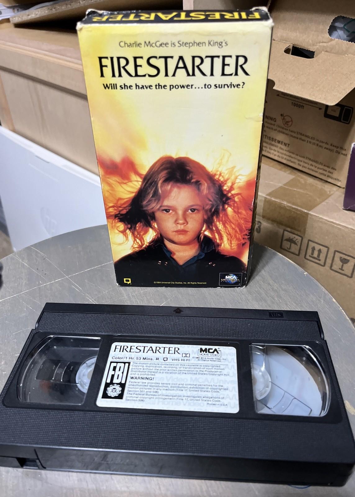 Firestarter ORIGINAL Stephen King 1984 horror VHS Drew Barrymore David Keith 