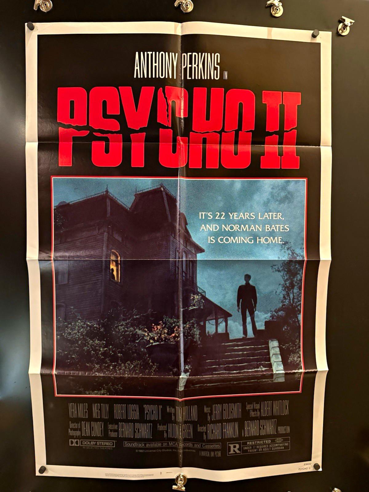 Psycho II 1983 Original US One Sheet Movie Poster 27x41 Anthony Perkins SLASHER!