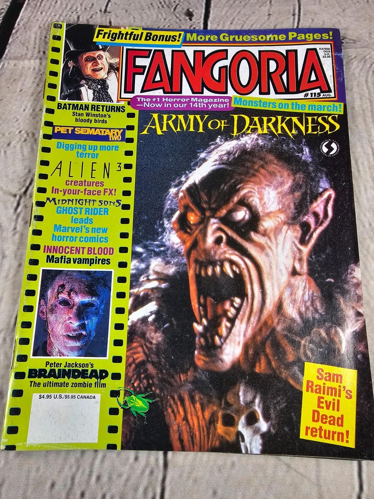 Fangoria #115 Aug 1992 - Army of Darkness Cover - Peter Jackson Braindead