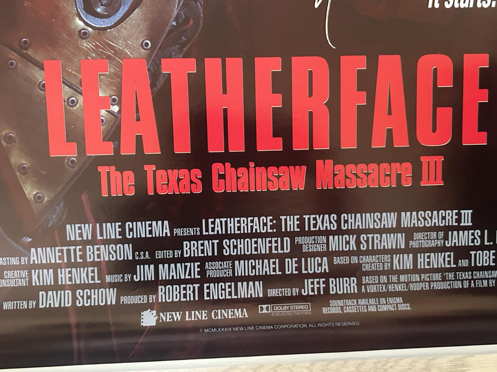 Leatherface: The Texas Chainsaw Massacre III Original One 1 Sheet SIGNED