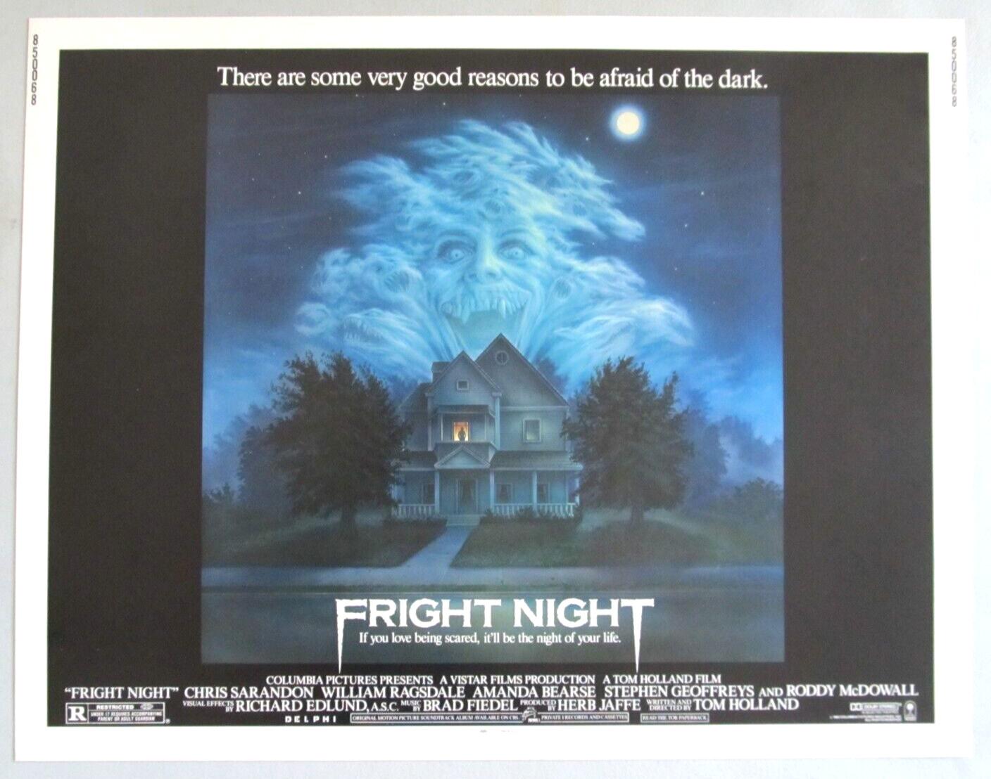 FRIGHT NIGHT ORIGINAL ROLLED 22X28 MOVIE POSTER 1985 HALF SHEET RODDY MCDOWALL